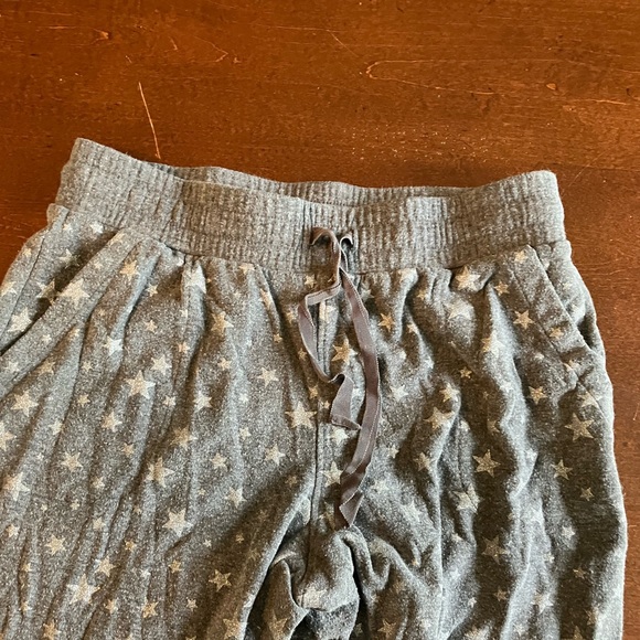T by Talbots Gray Joggers with Stars Ribbon Tie Petite M - Picture 4 of 10